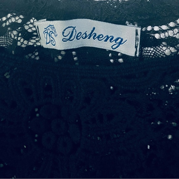 NEW Womens Christmas Black Lace Top, Paisley See Through Elegant Kimono - Picture 4 of 8